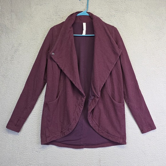 Lululemon Thats A Wrap Jacket Womens 4 Purple Crossover Thumbhole French Terry - Picture 1 of 16